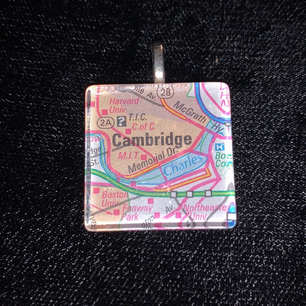 Handmade Map Pendant Cambridge